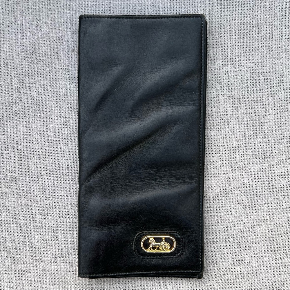 Celine Long Leather Wallet Black